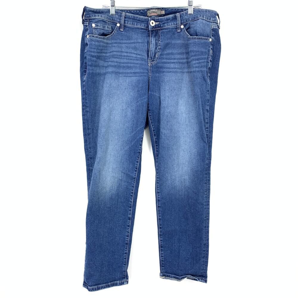 Torrid Boyfriend Straight Leg Jeans Womens Sz 18 Vintage Stretch Medium Wash